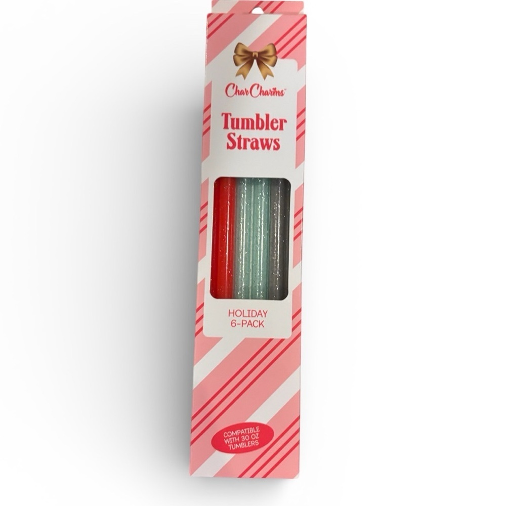 Holiday Tumbler Straws 6-Pack - Red and Green